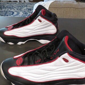 Pair Vintage Air Jordan Pro Strong White Black Red w/inserts Box & Receipt 11.5